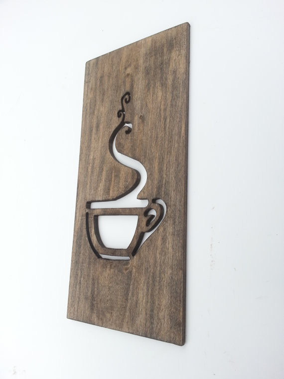 Wooden Kitchen Wall Art
 Kitchen Art Coffee Sign Plaque Wood Home Decor Unique Wall