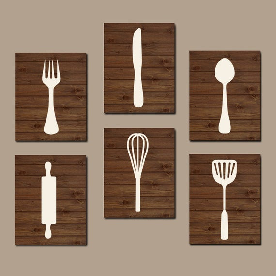 Wooden Kitchen Wall Art
 Kitchen Wall Art Kitchen Cooking Utensils Wall Art by