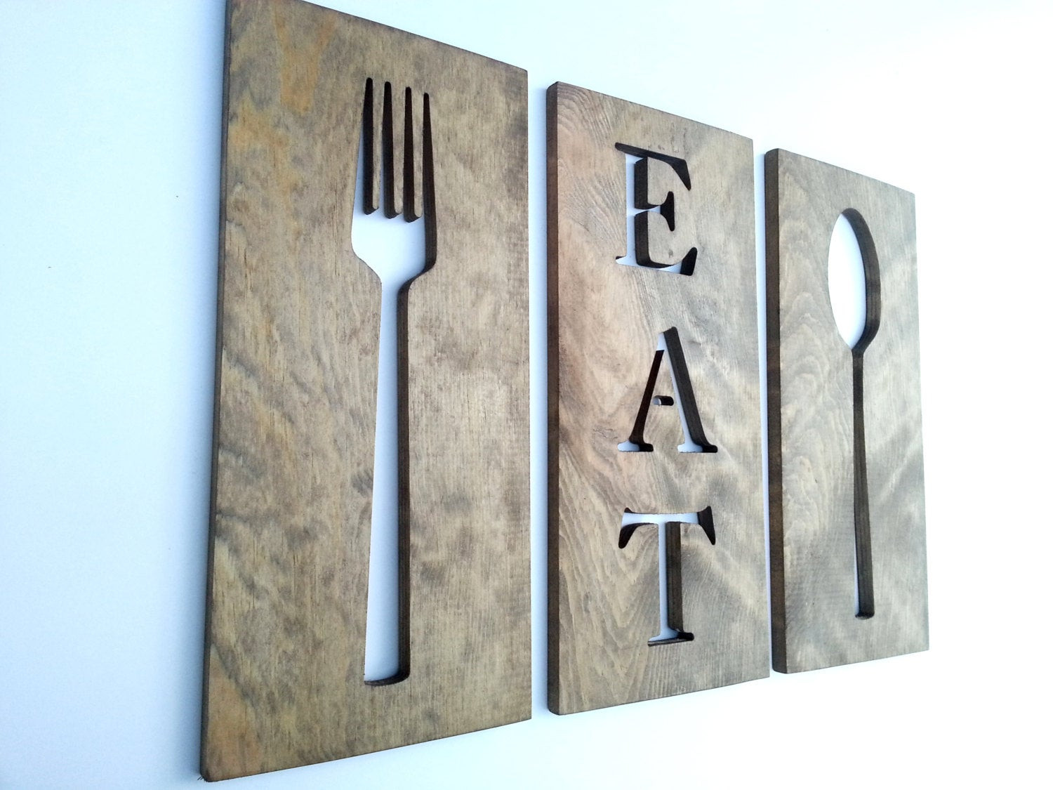 Wooden Kitchen Wall Art
 24 Kitchen Art Fork Spoon And Eat Wooden by TimberArtSigns