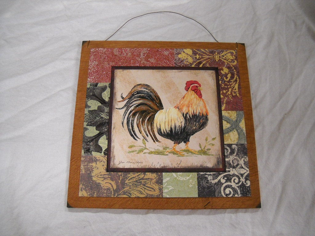 Wooden Kitchen Wall Art
 Country Rooster Kitchen Wooden Wall Art by