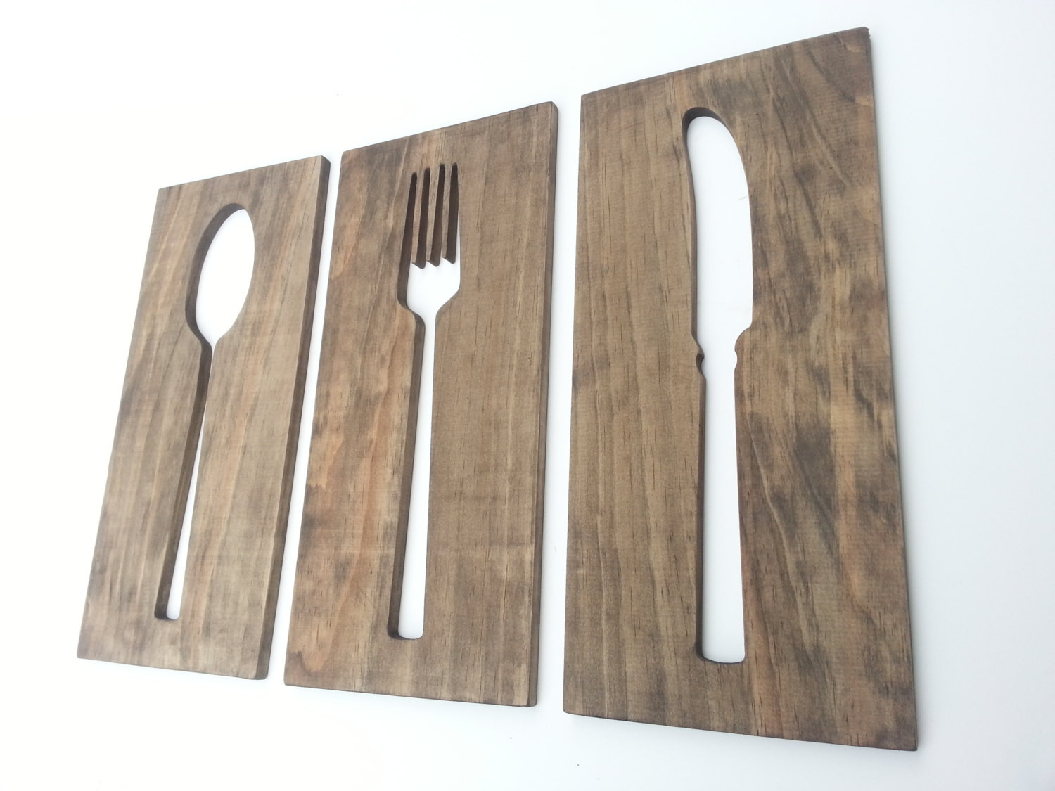 Wooden Kitchen Wall Art
 Kitchen Art Fork Spoon Knife Wooden Wall Plaques Modern Home