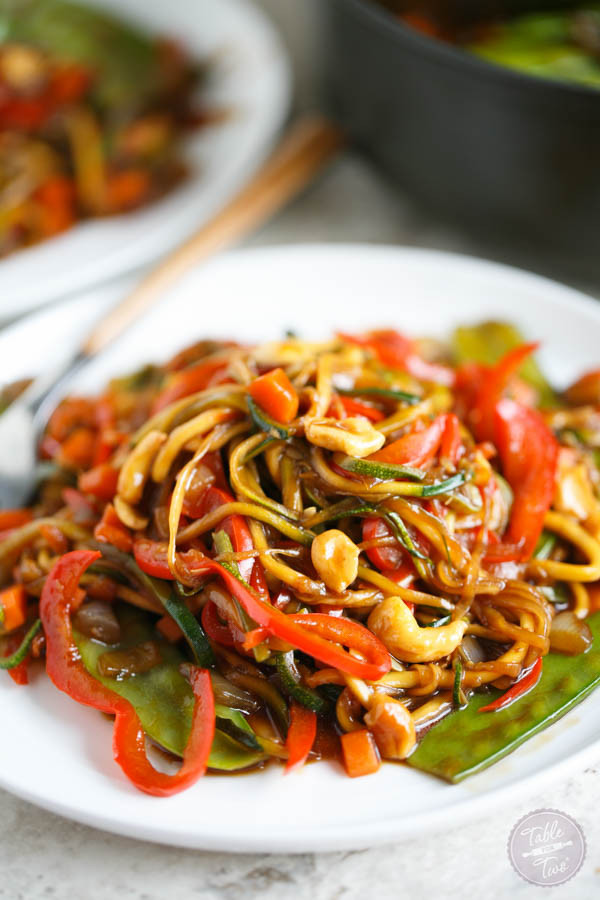 Zucchini Noodles Chicken Stir Fry
 Zucchini Noodle Cashew Stir Fry Table for Two