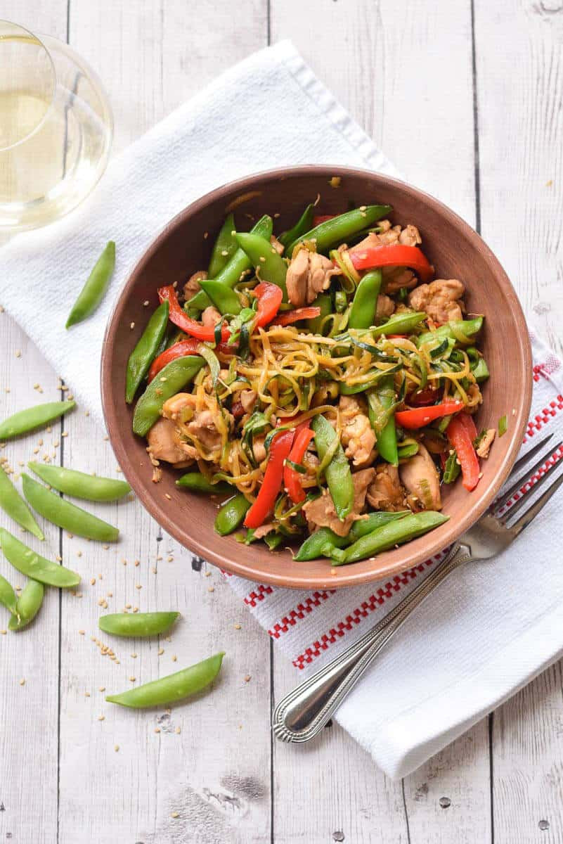 Zucchini Noodles Chicken Stir Fry
 Zucchini Noodle Stir Fry with Chicken and Peppers My