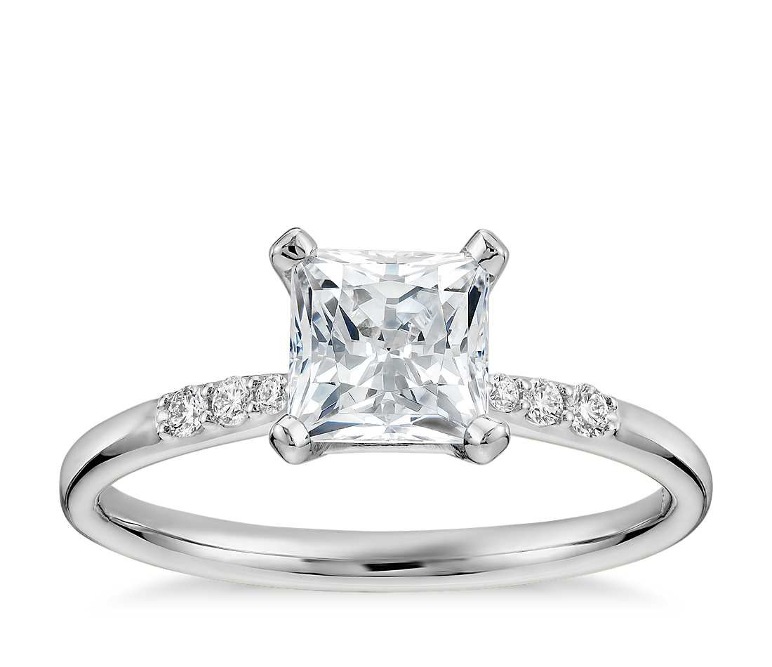 1 Carat Princess Cut Diamond Engagement Ring
 1 Carat Preset Princess Cut Petite Diamond Engagement Ring