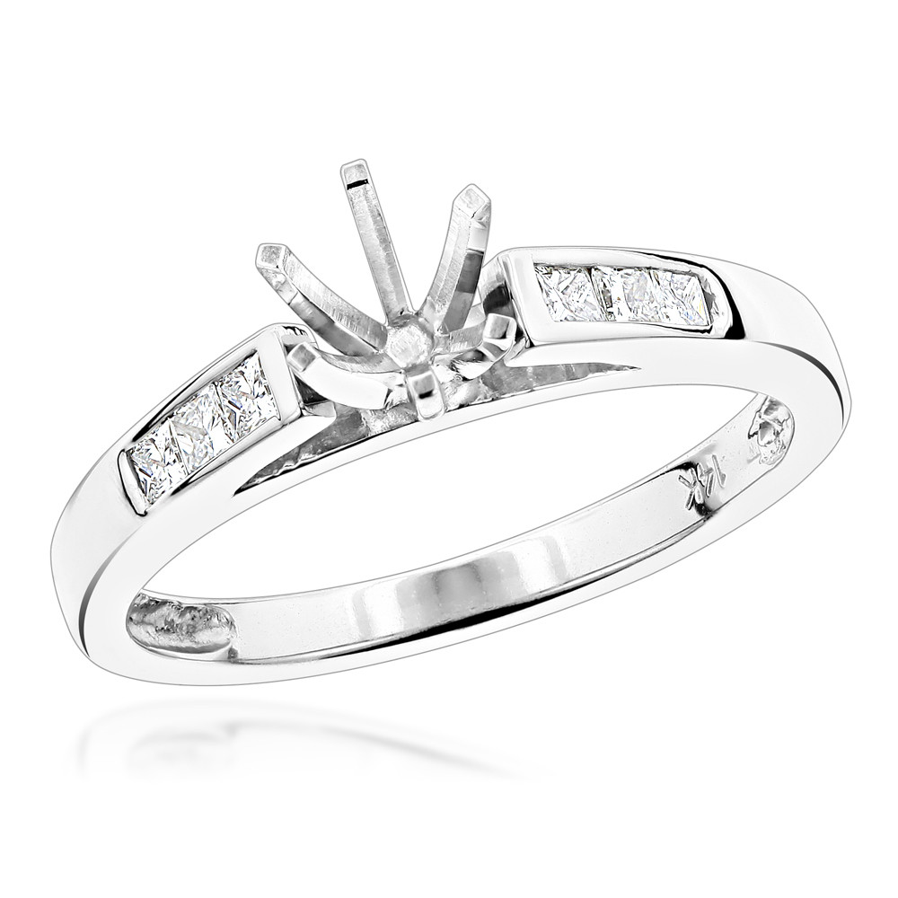 1 Carat Princess Cut Diamond Engagement Ring
 14K Gold Princess Cut Diamond Engagement Ring Mounting 1 4