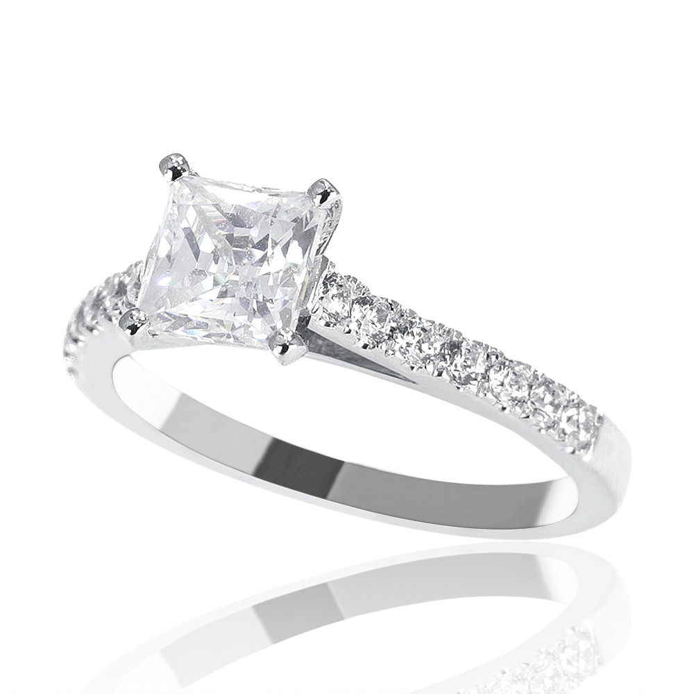 1 Carat Princess Cut Diamond Engagement Ring
 1 Carat Princess Cut Diamond Engagement Ring H SI 14K