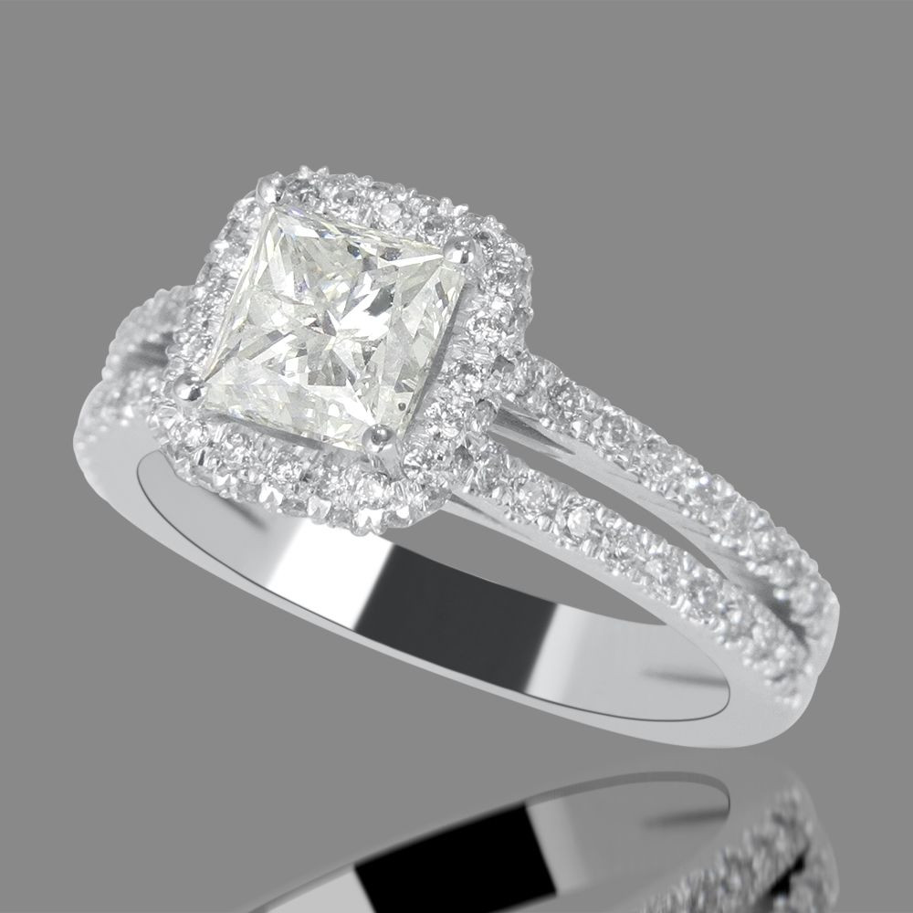 1 Carat Princess Cut Diamond Engagement Ring
 3 Carat Princess Cut Diamond Engagement Ring F SI1 18K