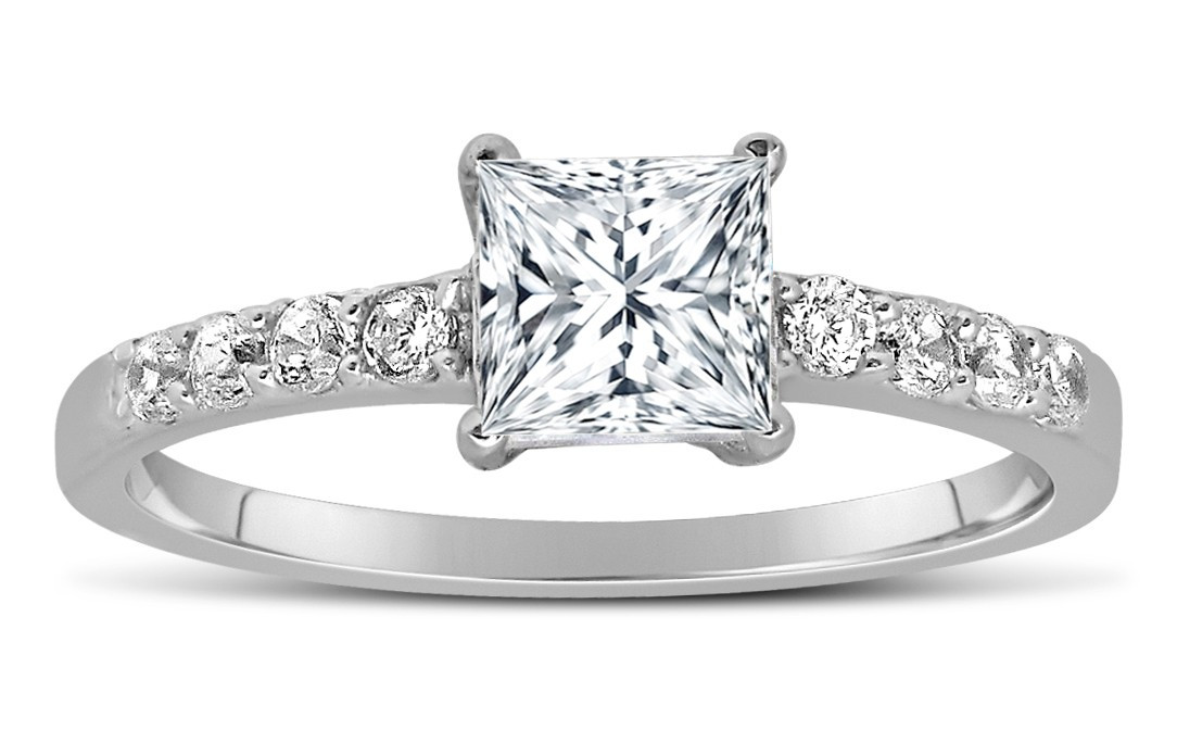 1 Carat Princess Cut Diamond Engagement Ring
 1 Carat Princess cut Diamond Engagement Ring in 10K White