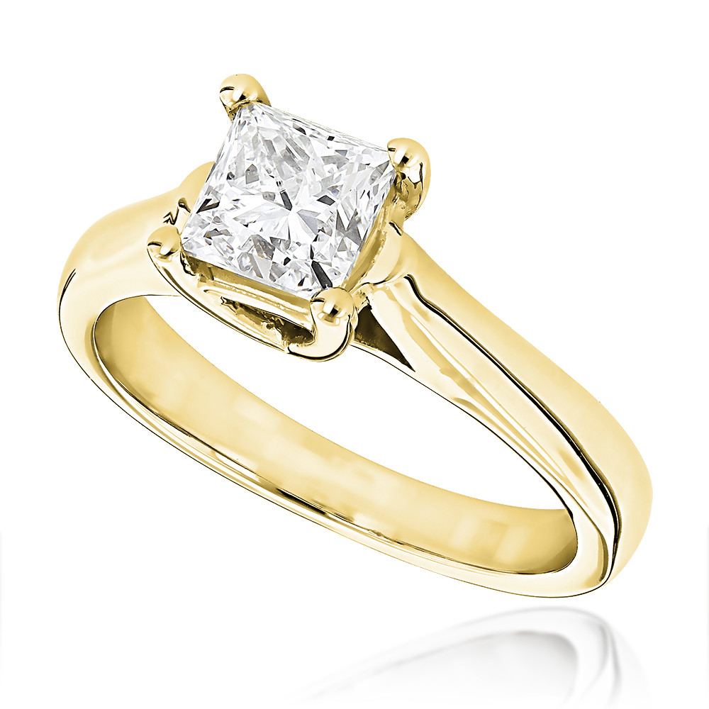 1 Carat Princess Cut Diamond Engagement Ring
 1 carat Princess cut Solitaire Diamond Engagement Ring 14K