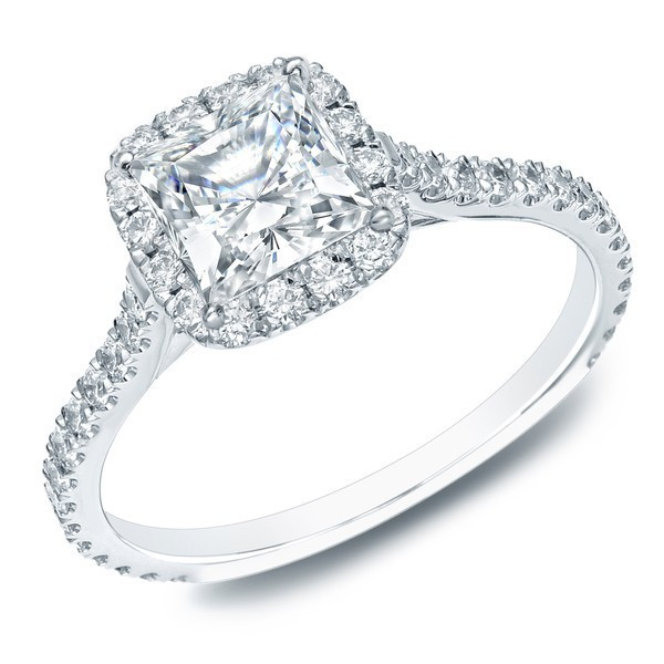 1 Carat Princess Cut Diamond Engagement Ring
 Pleasing Halo Affordable Engagement Ring 1 00 Carat
