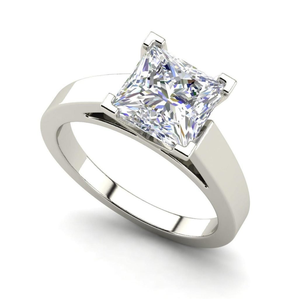 1 Carat Princess Cut Diamond Engagement Ring
 Cathedral 1 Carat VS1 H Princess Cut Diamond Engagement Ring