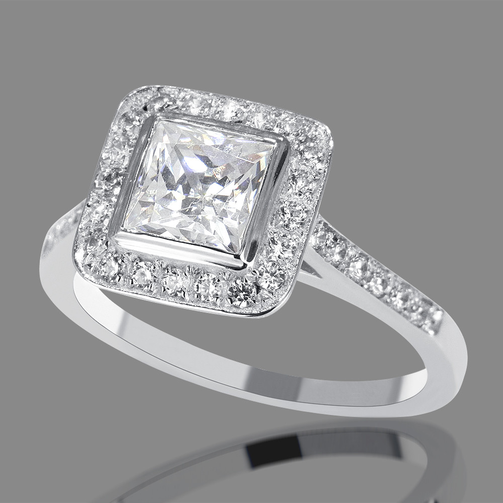 1 Carat Princess Cut Diamond Engagement Ring
 1 Carat D SI1 Diamond Engagement Ring Princess Cut 14K