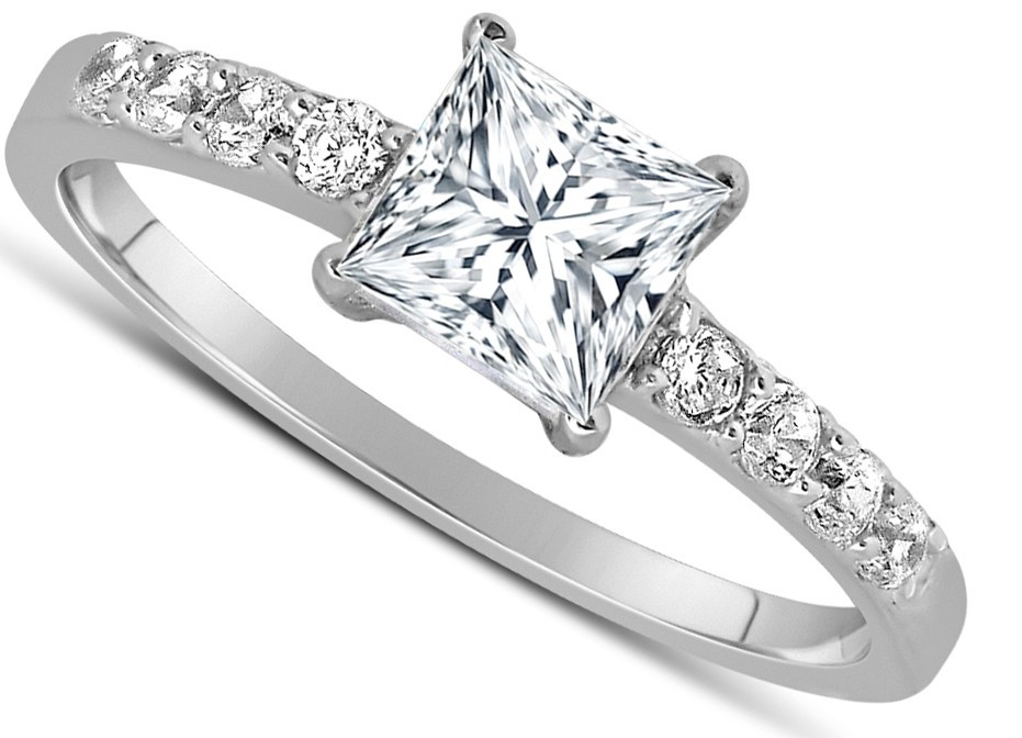 1 Carat Princess Cut Diamond Engagement Ring
 1 Carat Princess cut Diamond Engagement Ring in 10K White