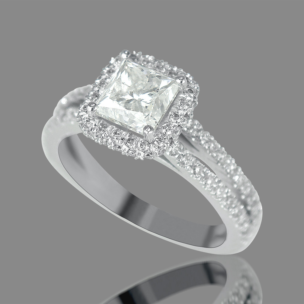 1 Carat Princess Cut Diamond Engagement Ring
 3 Carat Princess Cut Diamond Engagement Ring F SI1 18K