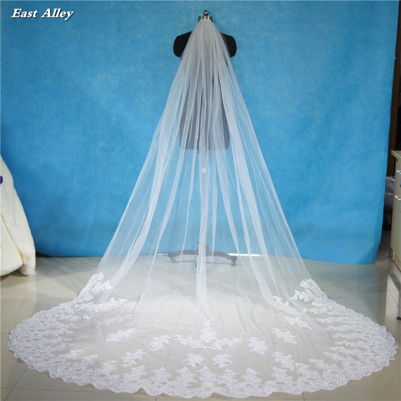1 Tier Wedding Veil
 1 Tier 118" 300cm Long Bridal Veil Lace Cathedral Long