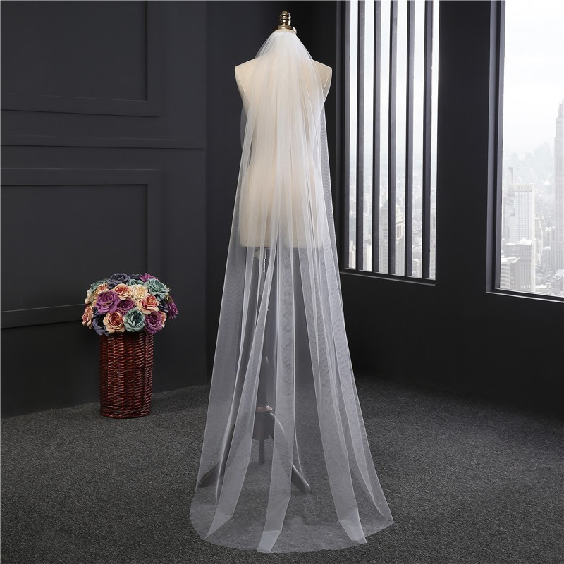 1 Tier Wedding Veil
 Simple e tier Tulle Floor Length Wedding Bridal Veil