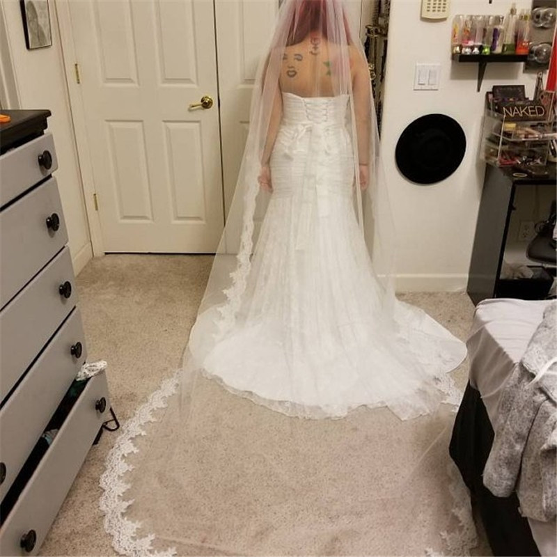 1 Tier Wedding Veil
 e Tier Lace Bridal Veil Different Length Wedding Veil