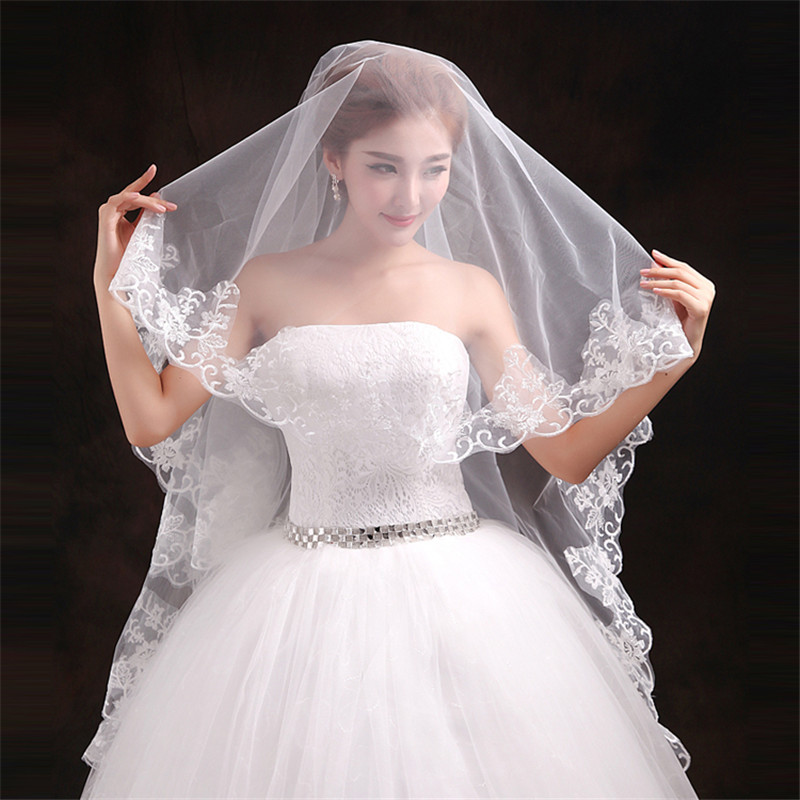 1 Tier Wedding Veil
 LAN TING BRIDE e tier Lace Applique Edge Wedding Veil