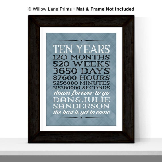 10 Year Anniversary Gift Ideas For Wife
 10 year anniversary t for men 10th wedding by