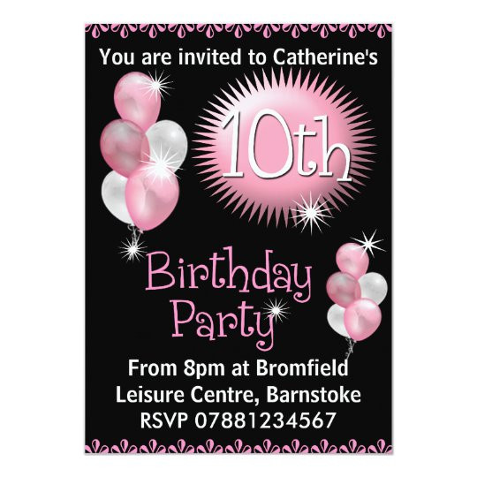 10th Birthday Party Invitations
 10th Birthday Party Invitation