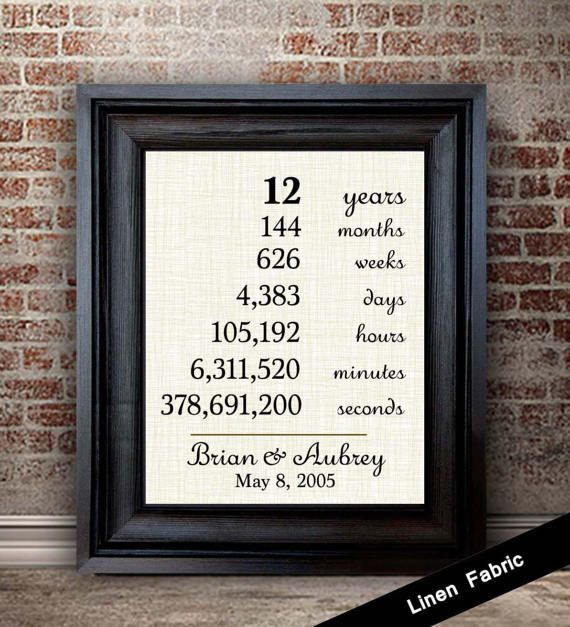 12 Year Wedding Anniversary Gifts For Him
 12th Anniversary Gift for Wife