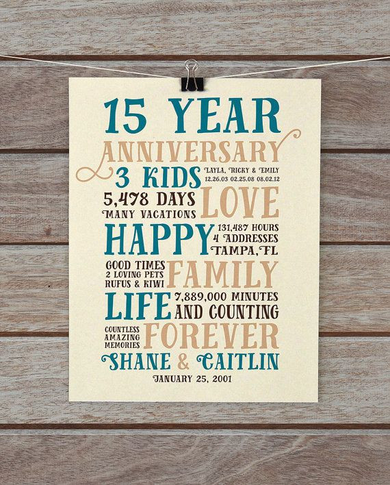 15 Year Wedding Anniversary Quotes
 Anniversary Gifts 15 Year Anniversary Present for Him