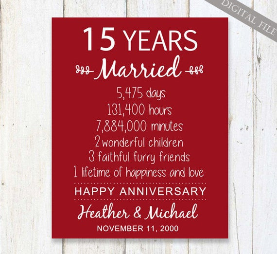 15 Year Wedding Anniversary Quotes
 15th Anniversary Gift 15 years Wedding Anniversary
