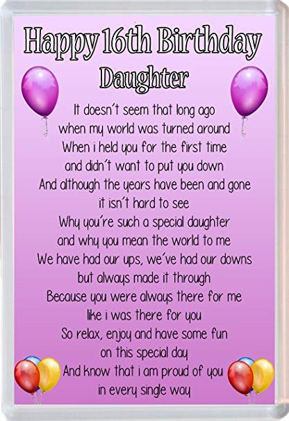 16Th Birthday Quotes For Daughter
 Happy 16th Birthday Daughter