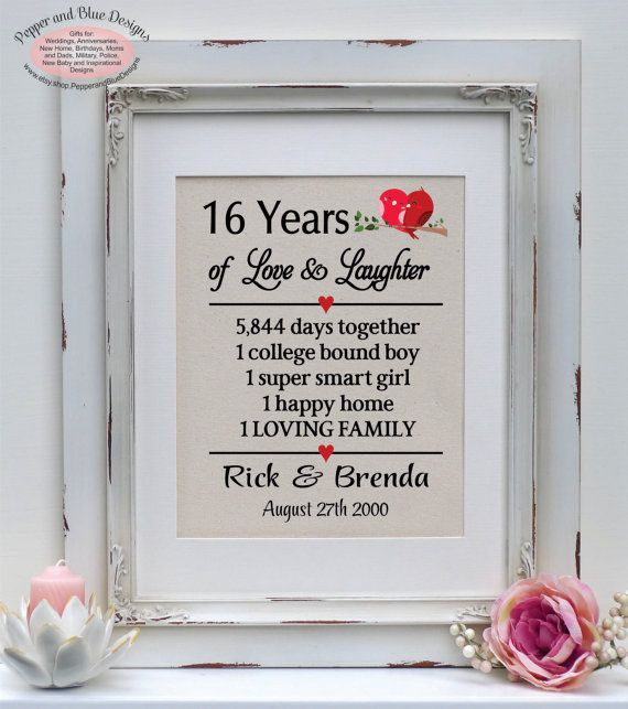 16Th Wedding Anniversary Gift Ideas
 16th wedding anniversary ts 16 years by