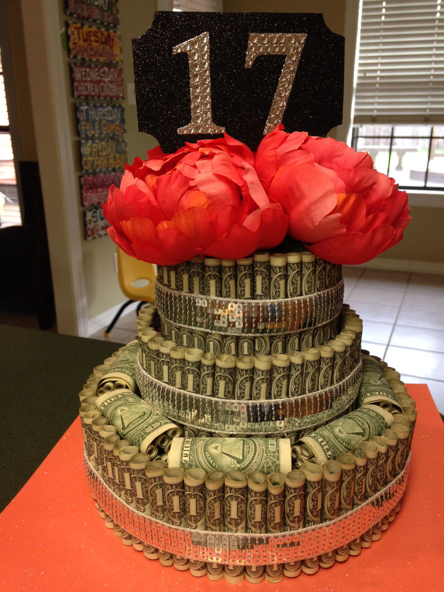 17Th Birthday Gift Ideas For Daughter
 17th birthday Money cake
