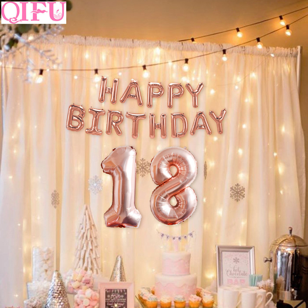 18 Year Old Birthday Party Ideas For Females
 QIFU forever 18 Birthday Balloon Rose Gold 18th 18