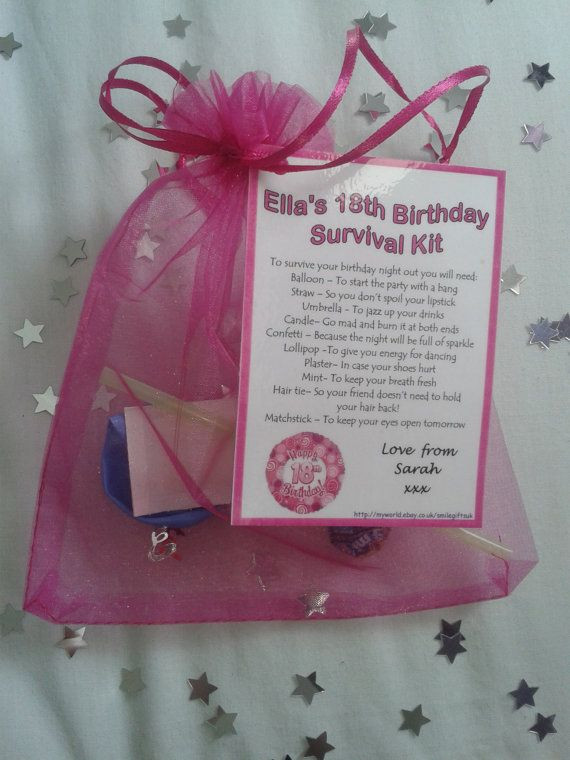 18Th Birthday Gift Ideas For Girls
 18th Birthday personalised t survival bag by