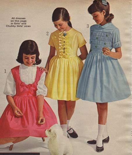 1960S Children Fashion
 Girls Broadcloth Dresses from a 1964 catalog