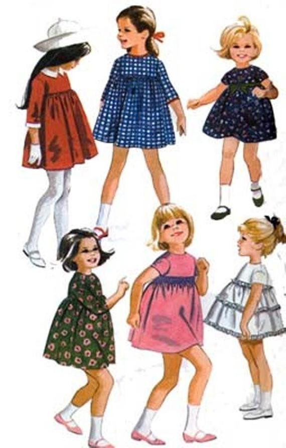 1960S Children Fashion
 Vintage 60s Sewing Pattern McCalls 8152 Girls High Waisted
