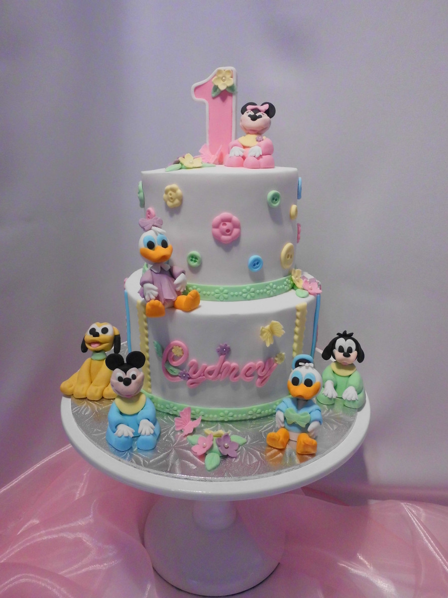 1st Birthday Cake For Girl
 Disney Babies First Birthday Cake CakeCentral