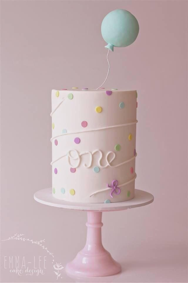 1st Birthday Cake Ideas For Girl
 first birthday cake with balloon topper