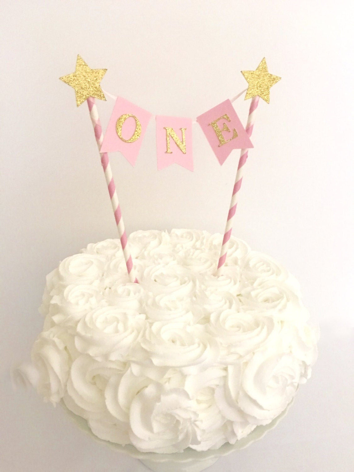 1st Birthday Cake Topper
 1st Birthday Cake Topper Pink and Gold First BirthdayTwinkle