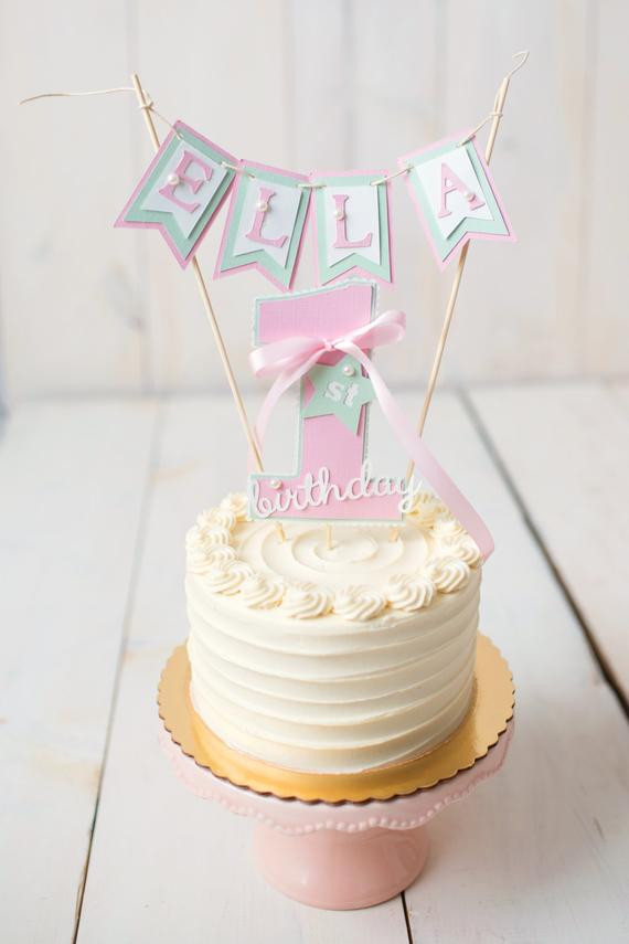 1st Birthday Cake Topper
 FIRST BIRTHDAY DECORATIONS First Birthday Cake Topper Smash