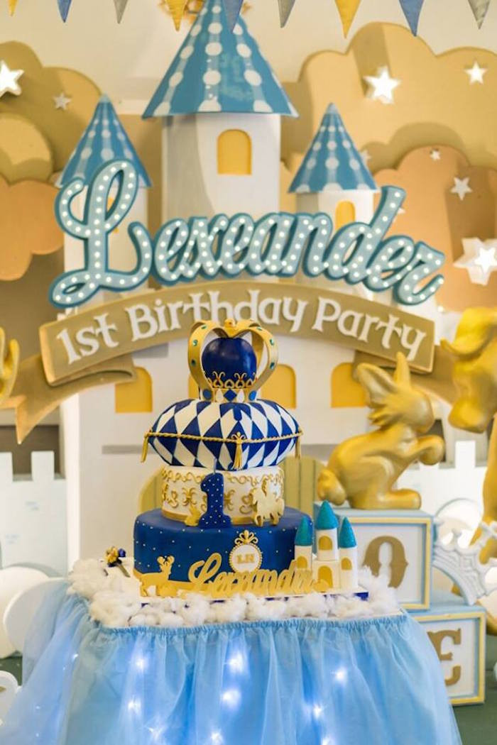 1st Birthday Party Boy
 Kara s Party Ideas Cake Table from a Royal Prince 1st
