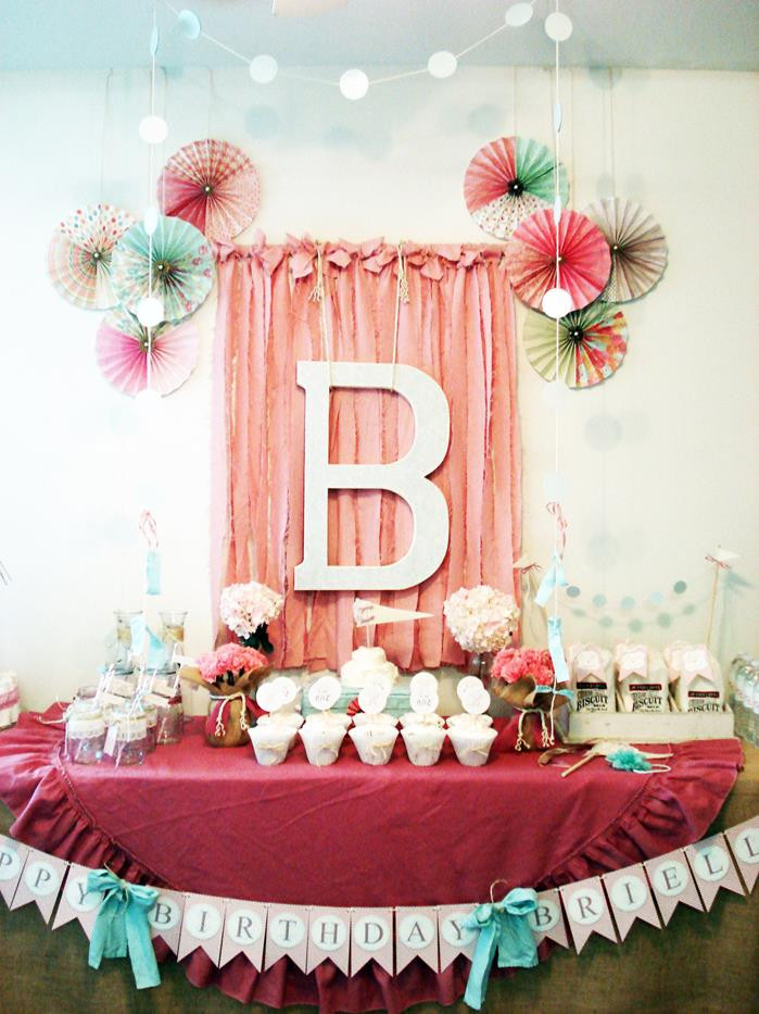 1St Birthday Party Ideas For Girls
 Kara s Party Ideas Vintage Chic 1st Girl Boy Birthday Party Planning Ideas Decorations