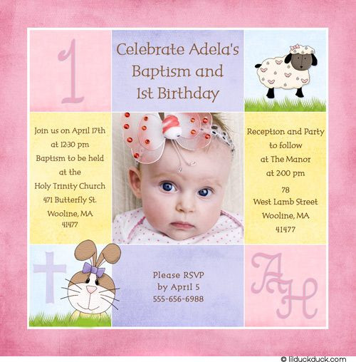 1st Birthday Party Invitation Wording
 1st birthday and christening baptism invitation sample