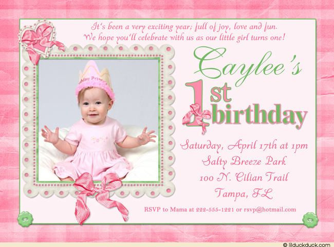 1st Birthday Party Invitation Wording
 Free Printable 1st Birthday Invitations Girl – Bagvania