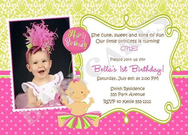 1st Birthday Party Invitation Wording
 First Birthday Invitation Wording and 1st Birthday