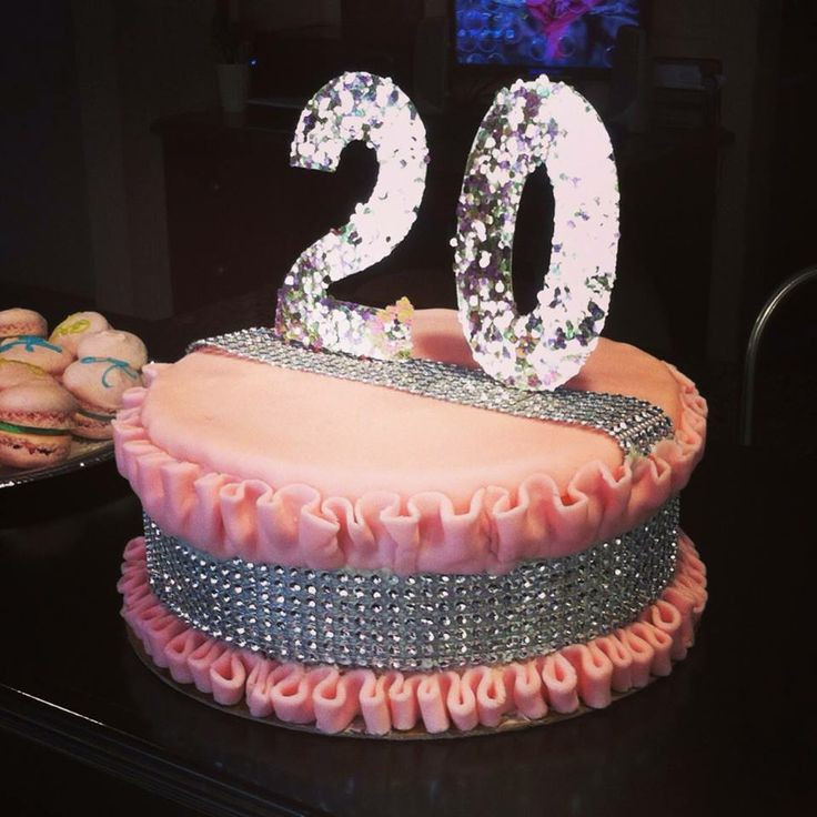 20th Birthday Cake Ideas
 My Pins 20th birthday cake pink jeweled bling ruffle