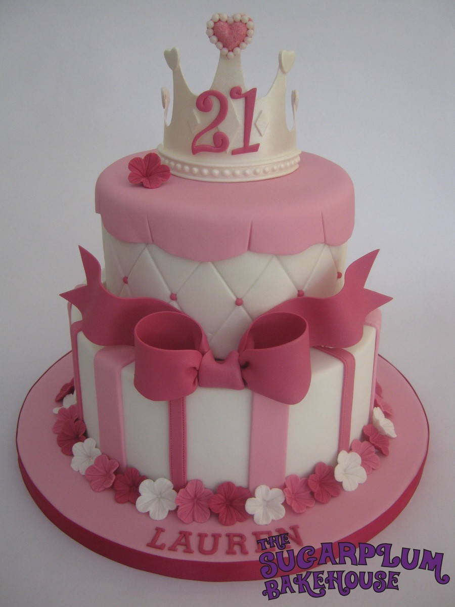 21st Birthday Cake
 2 Tier Girly Princess 21St Birthday Cake CakeCentral