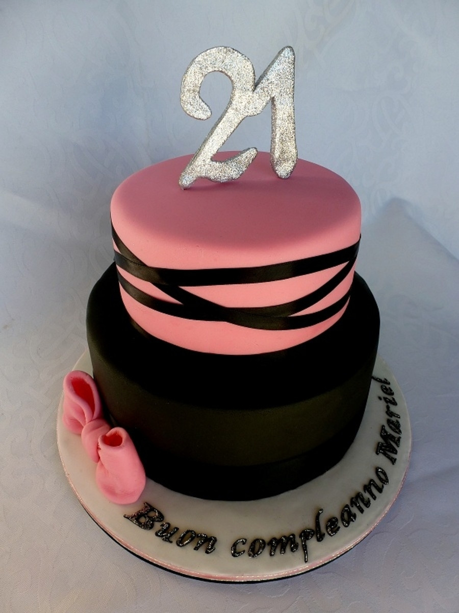 21st Birthday Cake
 Pink And Black 21St Birthday Cake CakeCentral