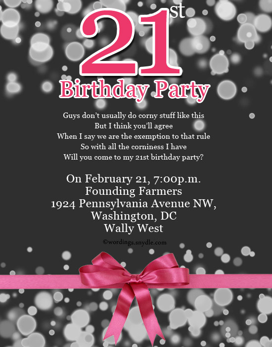 21st Birthday Invitation Wording
 21st Birthday Party Invitation Wording – Wordings and Messages