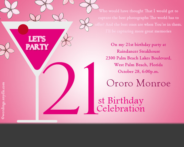 21st Birthday Invitation Wording
 21st Birthday Party Invitation Wording – Wordings and Messages