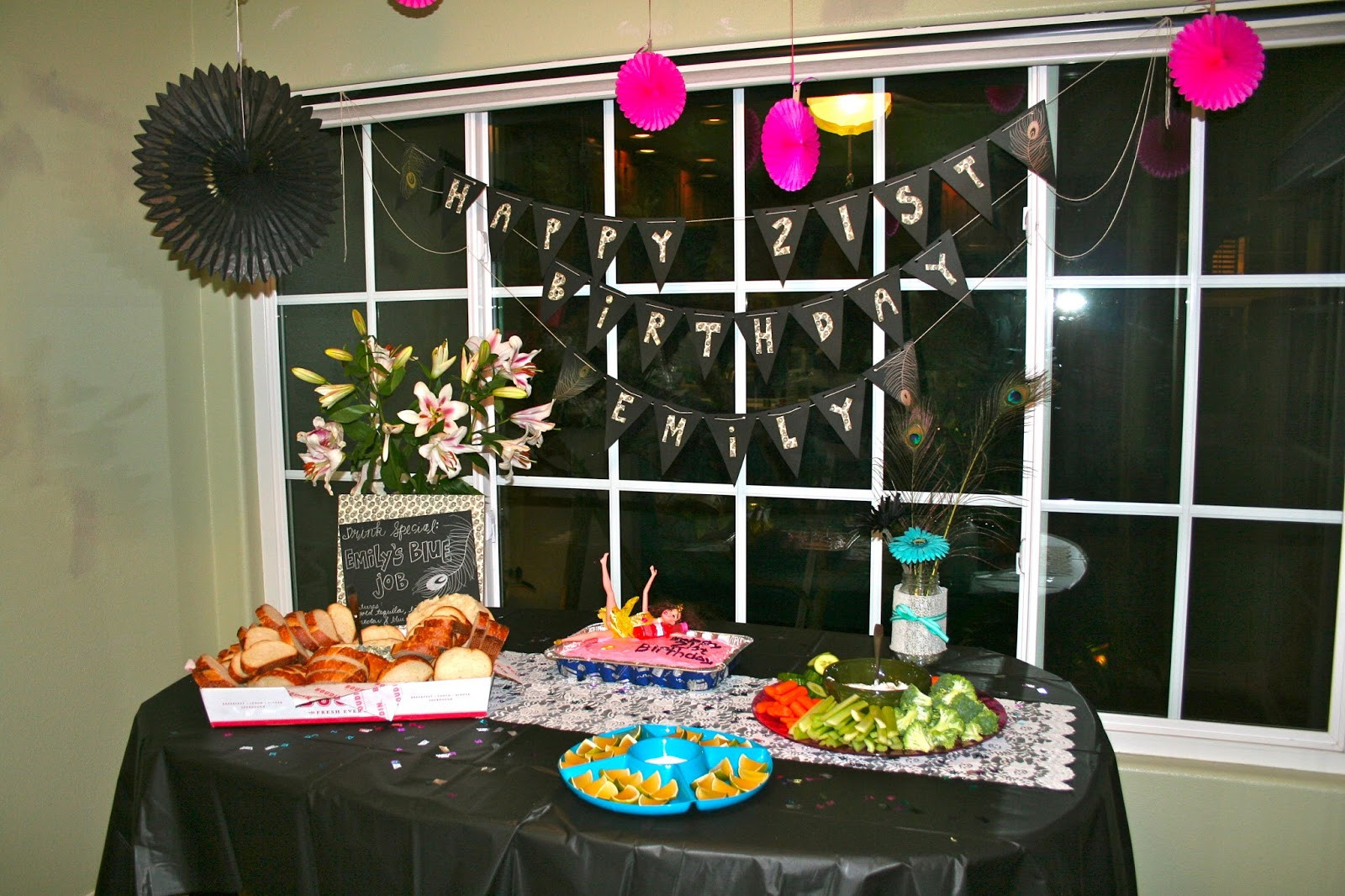 21st Birthday Party Decorations
 Champagne Taste Shoestring Bud 21st Birthday Party