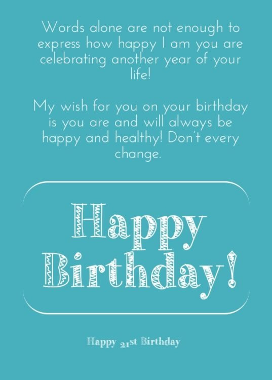 21st Birthday Quotes For Her
 114 EXCELLENT Happy 21st Birthday Wishes and Quotes BayArt